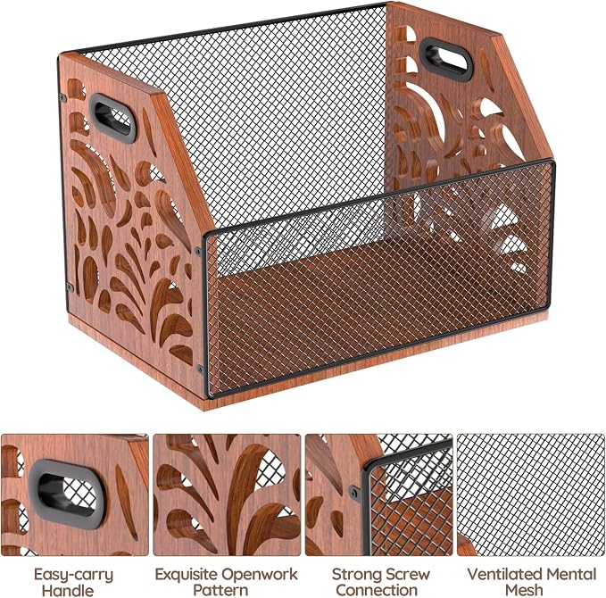 Dog Toy Basket, Chew-Proof Dog Toy Box, Wooden Pet Toy Storage | Spacious Toy Storage Bin for Pet Toys, Treats & Home Supplies, Toy Box for Living Room