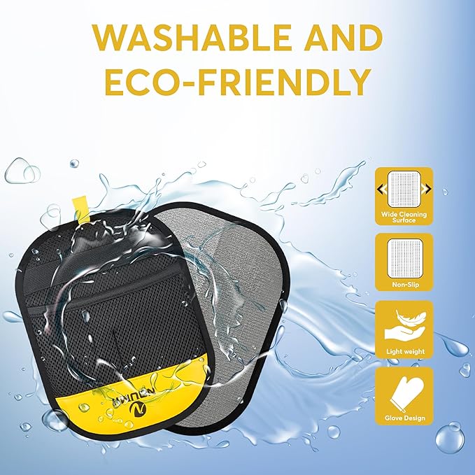Pet Hair Removal Glove - Pet Hair Removal Glove for Gogs & Cats, Electrostatic Pet Hair Remover for Loundry, Couch, Carpet, Clothing, Bed & Car Seat, Reusable Magic Brush Pet Hair Tool - Black