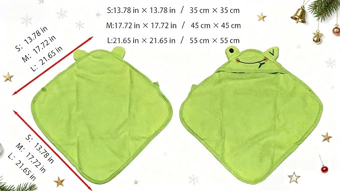 Dog Hooded Bathrobe Towel, Fast Drying Bath Towel Absorbent Warm Blanket Green S