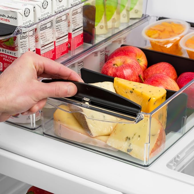 Progressive ProKeeper+ Pantry & Refrigerator Storage Containers – Modular Bins and Organizers (Wide Stackable Bin, 8.5"L x 16.5"W x 3.6"H)
