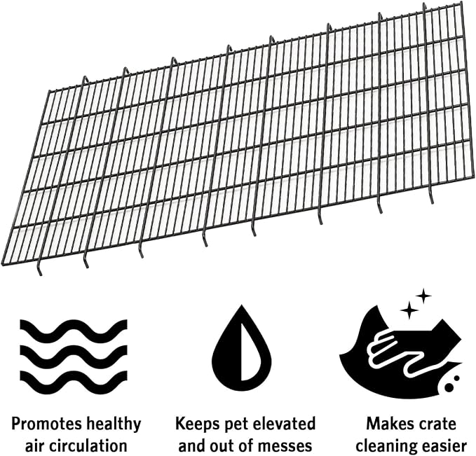 MidWest Homes for Pets Floor Grid for Dog Crate; Elevated Floor Grid Fits Models 1336TD, 1536, 1536DD, 436, 436DD, 1936, 1936DD, 1636/1636DD CURVED SLIDE BOLT LATCH, Black; Model FG36B
