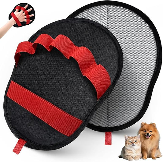 Pet Hair Removal Glove for Dogs & Cats, Reusable Washable Electrostatic Pet Hair Remover Glove, Pet Hair Mitt with Finger Straps for Couch, Carpet, Car Seats, Clothes, Furniture, Red