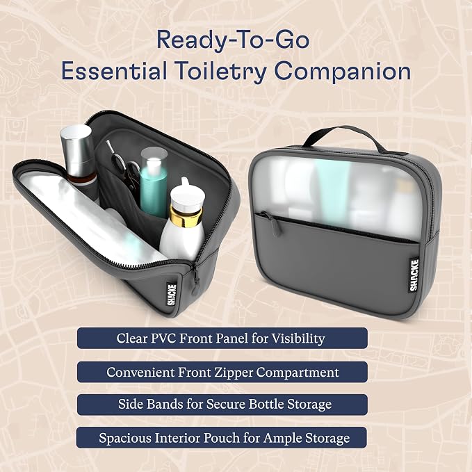 Shacke 8 Set Packing Cubes for Travel, Shoe & Toiletry Bags (Dark Grey) | Complete Suitcase Organizer Bags Set: 4 Luggage Packing Cubes + Laundry, Shoe, Toiletry & Accessories Bags for Any Trip