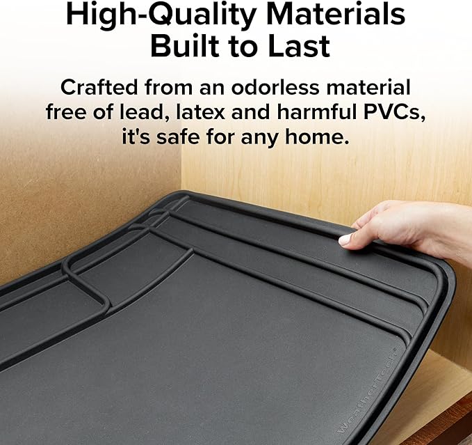WeatherTech SinkMat – Waterproof Under Sink Liner Mat for Kitchen Bathroom – 34” x 22” Inches - Durable, Flexible Tray – Home undersink Organizer Must Haves, Tan