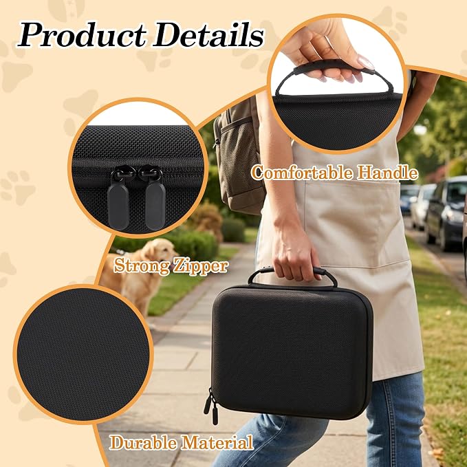 Klmnop Pet Grooming Scissors Organizer Case & Dog Grooming Bag - Tool Storage & Travel Kit Storage Box for Clippers Nail Trimmer, Pet Shaver for Owners(Black)