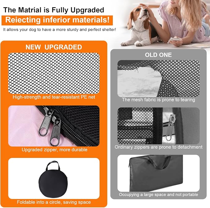 Puppy Play Pen for Indoors,Dog Play Pen,Kitten Cat Playpen,Cat Cage(Pink,S) | Portable Dog Playpen, Puppy Dog Cat Play Pen for Indoors Kitten Playpen, Collapsible Small Cats Crate Cage for Small Dogs