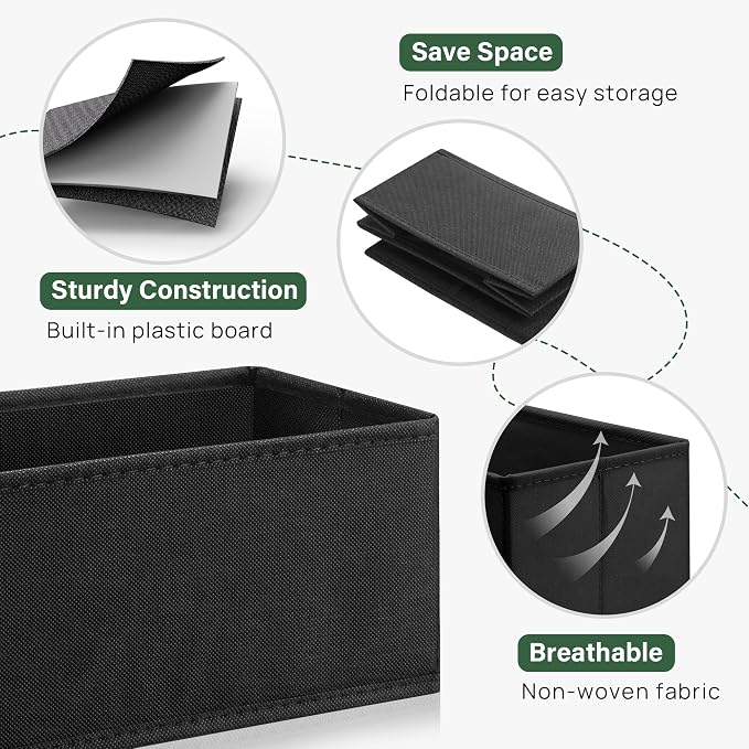 Kootek 16 Pack Drawer Organizer Clothes Dresser Organizers for Clothing | 3 Sizes Bins, Foldable, Breathable Non-Woven Fabric, Closet Organizers and Storage, Easy Assembly, Hold Baby Clothes, Nursery