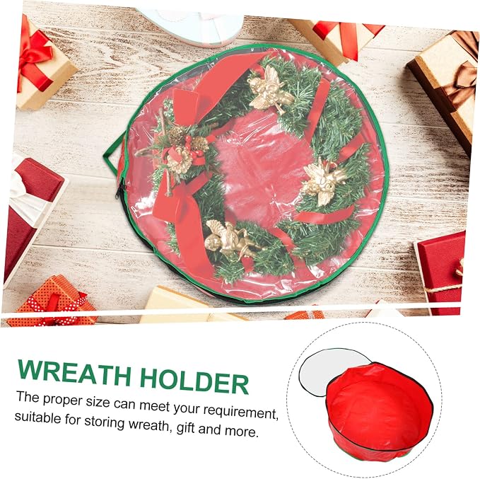 MAGICLULU 1pc Wreath Storage Bag with Clear Window for Christmas Garland Container for Holiday Decorations and Wear-Resistant for Party and Wedding Supplies