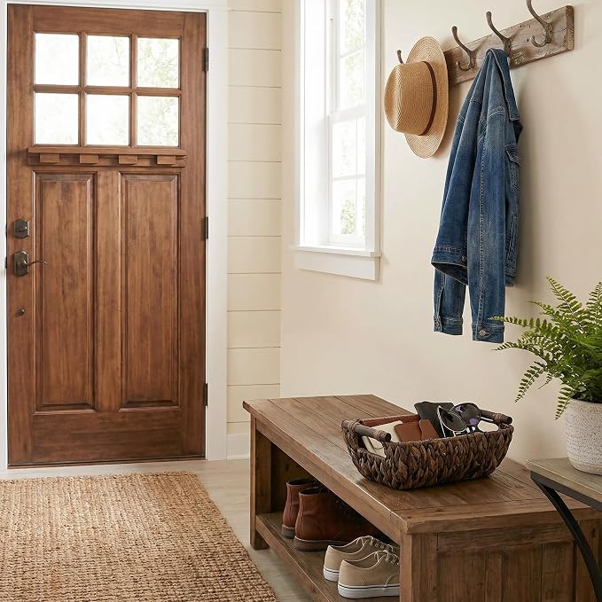 StorageWorks Small Wicker Baskets, Decor Storage Baskets, Water Hyacinth | Wicker Storage Baskets for Shelves, Baskets with Wooden Handles, 2-Pack Gifts Basket for Home Decor, Hand-Woven Basket