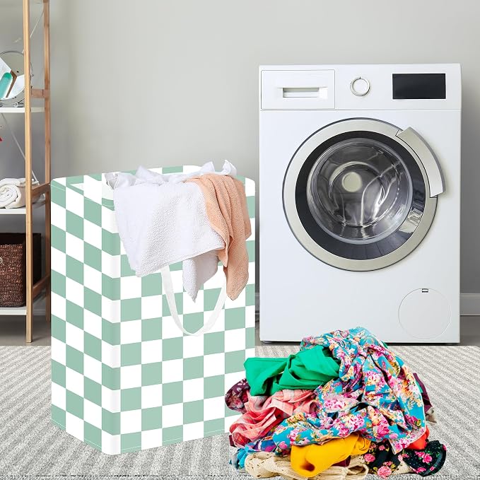 MAIZMZ Sage Green Foldable Laundry Basket 75L Kids Hamper Girls Storage Bins Waterproof Toys Organizer Large Canvas for Home/Dorm/Kitchen/Pet/Office/Closet/Shelf/Living Room Decor Gift Baskets