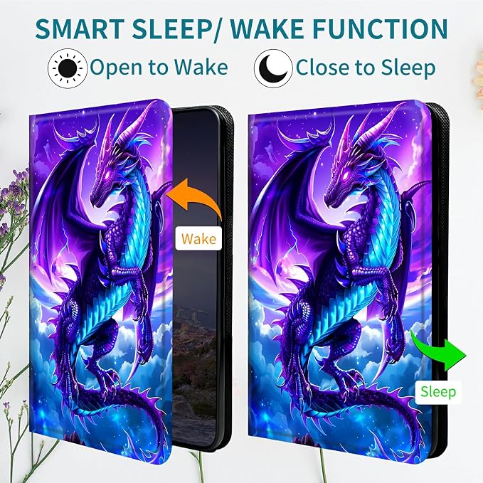 Case for Samsung Galaxy Tab S6 10.5" 2019 SM-T860/T865/T867, 360 Degree Rotating Stand with Multi-Angle Vertical & Horizontal Viewing Shockproof Shell for Women Men, Galaxy Purple Dragon