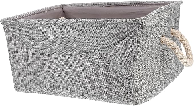 Milisten Portable Canvas Storage Basket with Handle Multi-purpose Organizer Bin for Pet Toys Laundry and Sundries Durable and Practical Storage Random Colors