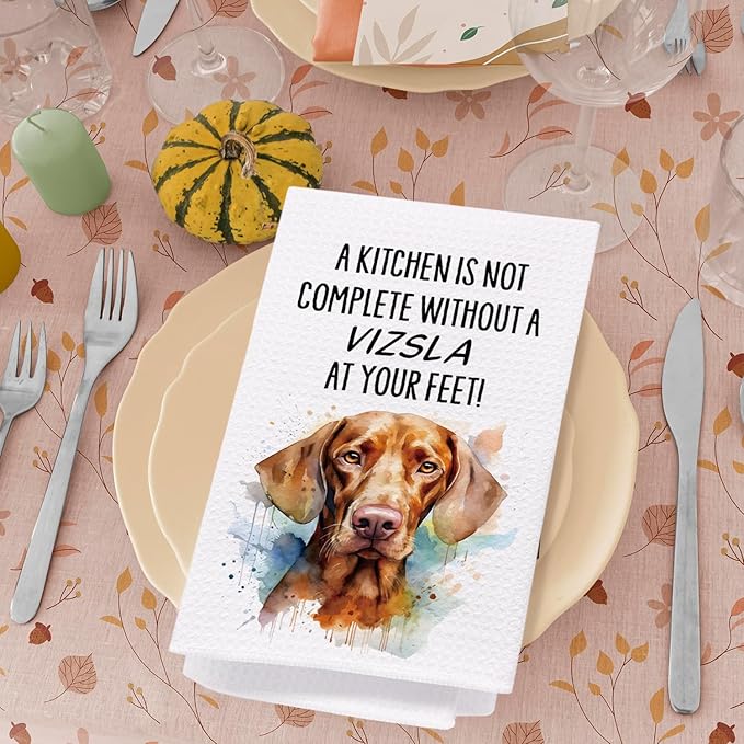 SPBL&L Vizsla Dog Kitchen Towels Set of 4, Vizsla Gifts for Women, Vizsla Decor Tea Dish Towels for Kitchen, Vizsla Decorative Hand Towels for Bathroom, 16x24 Inches