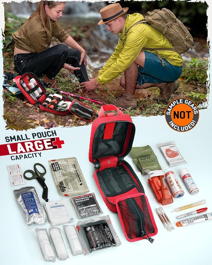LIVANS 1000D First Aid Bag Empty, Medical Ifak Pouch for Emergency & EMT | Molle Compatible, Rip-Away & Quick-Release Design, Versatile for Tactical, Camping, Hiking and Travel