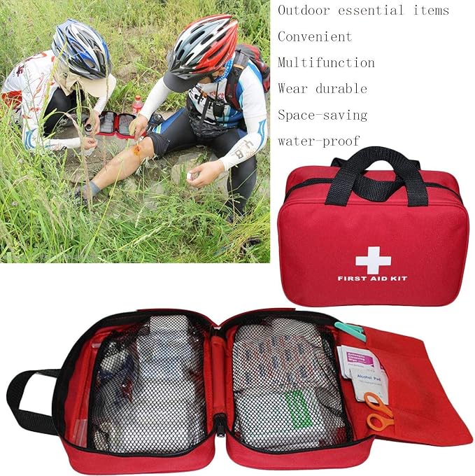 3 Pack Nylon First Aid Empty Kit,Compact and Lightweight First Aid Bag for Emergency at Home, Office, Car, Outdoors, Boat, Camping, Hiking(Bag Only)
