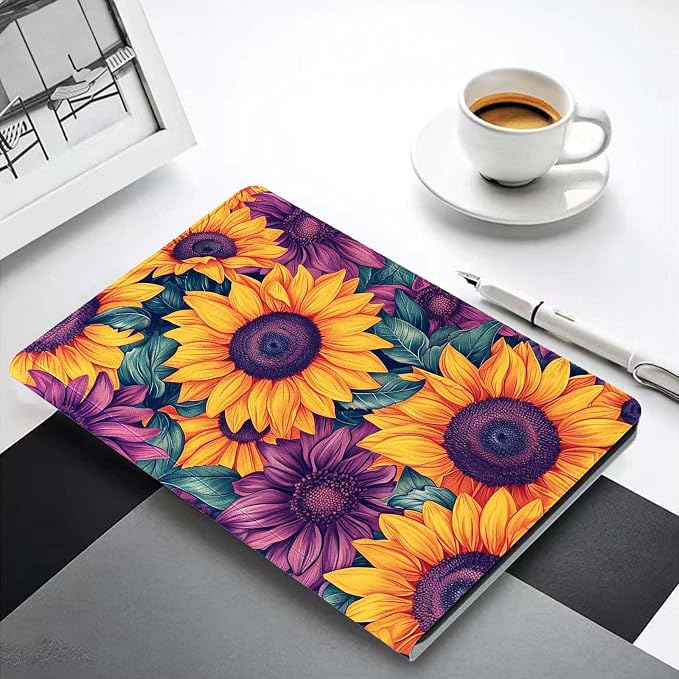 for Samsung Galaxy Tab S9 11" 2023(SM-X710/X716B/X718U) Tablet Case,Premium Leather Folio Stand Auto Wake/Sleep,Multiple Viewing Stand,Yellow Sunflower