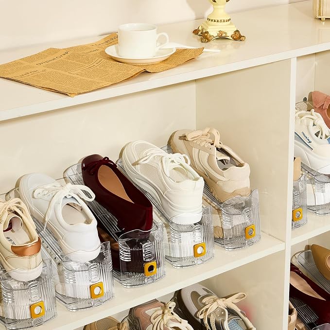 Shoe Slots Organizer for Closet, 36 Pack Shoe Stacker Organizer, Shoe Storage Space Savers 50%, 3 Levels Adjustable Shoe Racks for Closet Organization