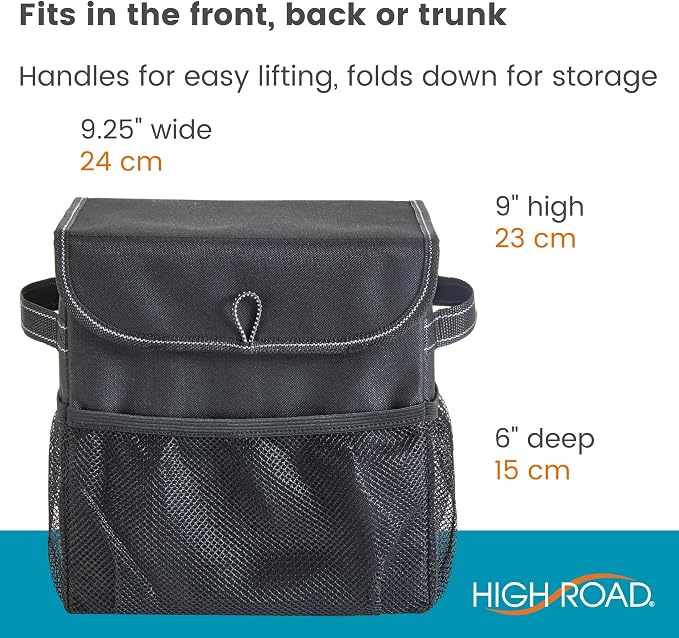 Carganizer Small Car Storage Bin with Lid for Trunk, Front Seat or Backseat | Multipurpose Compact Car Organizer Holds Driving Essentials, Cleaning Supplies, Emergency Items and Pet Needs