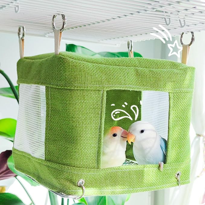Bird Perch Nest Tent Stand for Parrots Conure Budgies Swing Breathable Hammock for Small to Large Parrots Toy Hanging Bed