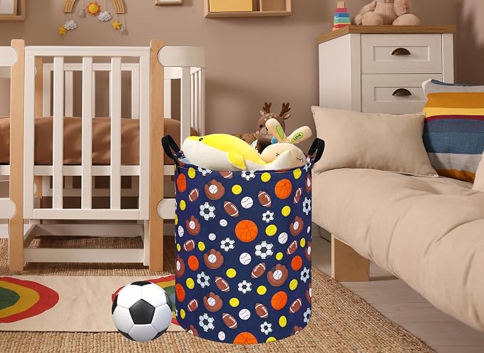 MAIZMZ Kids Hamper Storage Bins Organizer Toy Box Laundry Basket Large Canvas Collapsible Chest for Home/Dorm/Kitchen/Pet/Office/Closet/Shelf/Gift Baskets
