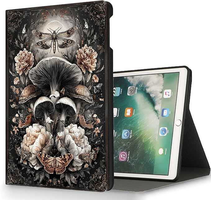 for Microsoft Surface Go 4/3/2/1-10.5" 2021 Tablet Case,Auto Wake/Sleep,Adjustable Stand Protective Cover - Mushroom Flower Vintage