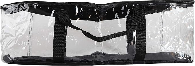 Trenton Gifts Clear Cap Storage Case. Holds 24 Caps. 23" x 6" x 8". Clear Plastic Black Handles. Box with Zipper Closure. Dirt & Dust Protection