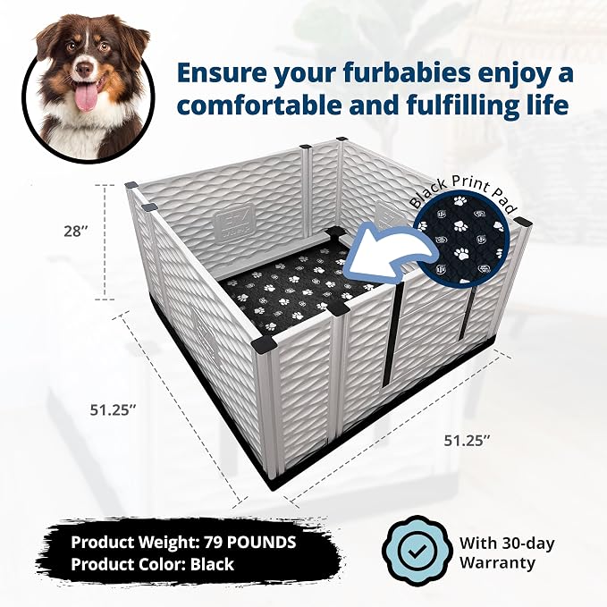 EZclassic Dog Whelping Box - Washable Pee Pad, Large 48"x48"x28" | Tall 48x48x28 breeder whelping box with high walls, durable customizable panels, quick setup, and easy cleaning