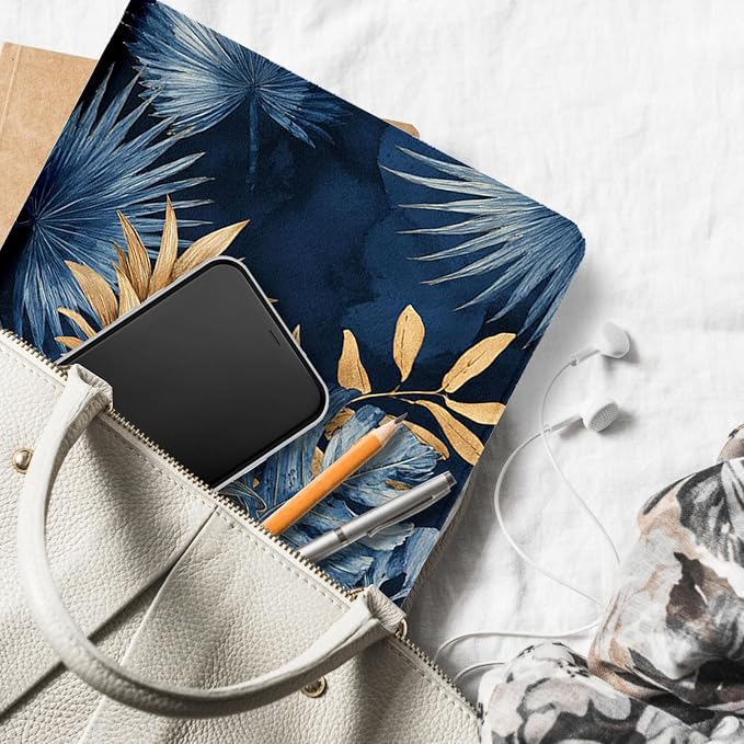 for Microsoft Surface Pro 7 Plus,Surface Pro 7/6/5/4 12.3" Tablet Case,Auto Wake/Sleep,Adjustable Stand Protective Cover - Golden Pineapple Blue