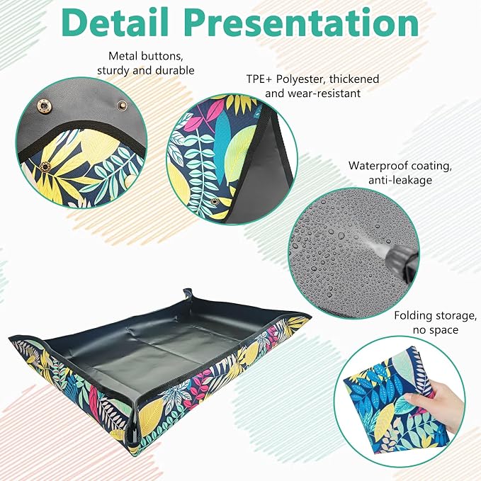 BNOSDM Travel Litter Box for Cats Foldable Litter Boxes Kit Portable Litterbox with Scoop Bowl Waterproof & Non-Stick for Hotels, Outings, Temporary Stays, Car, Plane (22.8x22.8x3.15in)
