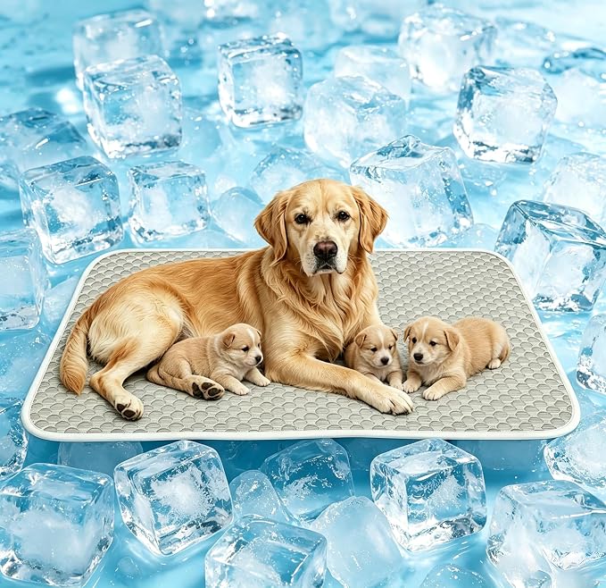 GOLOPET Dog Cooling Mat for Extra Large Dogs 35x50in | (Q-Max>0.5) Self-Cooling Dog Bed,Breathable Arc-Chill Cooling Fabric,Foldable, Easy to Clean