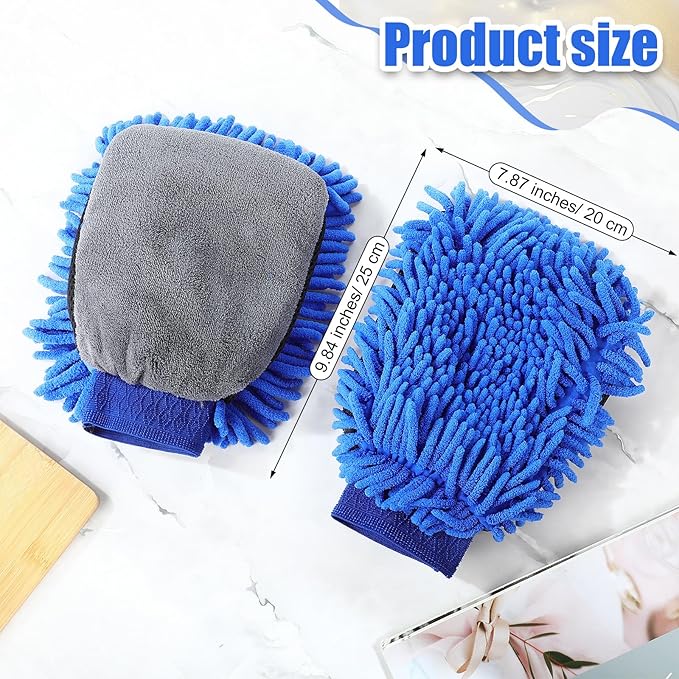 Teenyyou 2 Pcs Dog Towel Mitt Dry Bath Gloves Chenille Microfiber Paws Clean Pet Hair Washing Gloves Dog Grooming Mitts Bath Supplies for Cats Rabbits Horses Suitable for Long/Short/Poodle Fur(Blue)