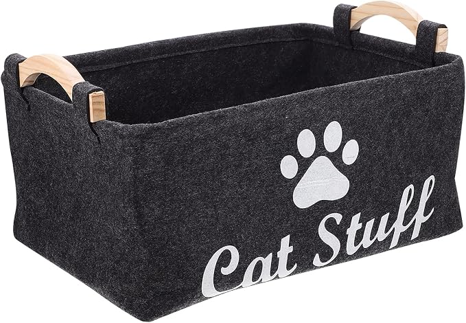 Mipcase Pet Storage Box Puppy Toy Shelf Felt