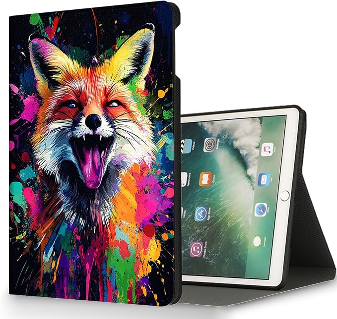 for Microsoft Surface Go 4/3/2/1-10.5" 2021 Tablet Case,Auto Wake/Sleep,Adjustable Stand Protective Cover - Colorful Fox Art