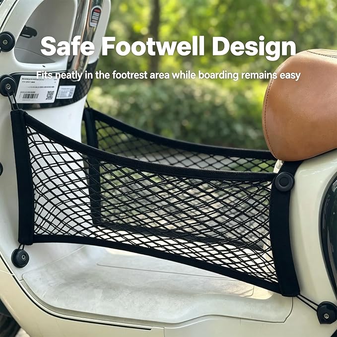 Pet Basket for Bike, Multi Size Elastic Nylon Mesh | Stretchy Woven Nylon, Firm Screw Mount, Anti Escape Pet Protection Barrier(70x50cm/27.6x19.7in)