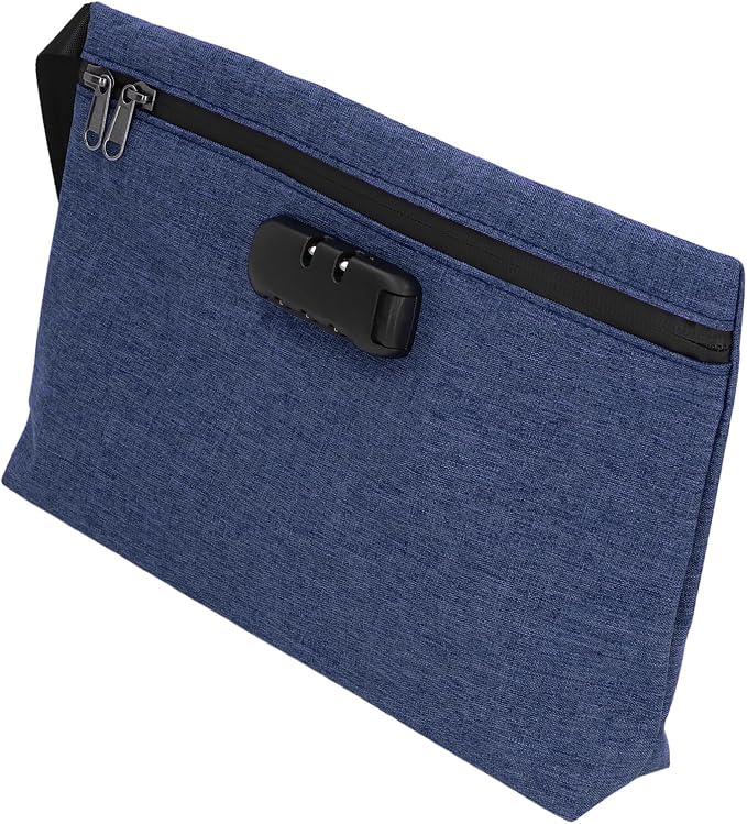 Smell Proof Bag, Odor Stash Container with Combination Lock and Activated Carbon Lining, for Travel Storage and Accessories Protection (Navy Blue)