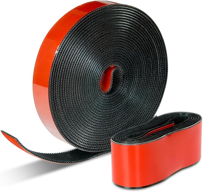 HOFUDON Replacement Hook Side Tape for Magnetic Screen Door, Acrylic Adhesive, 1.6” & 0.8” Wide Black, Length 5.1 m and 1.2 m