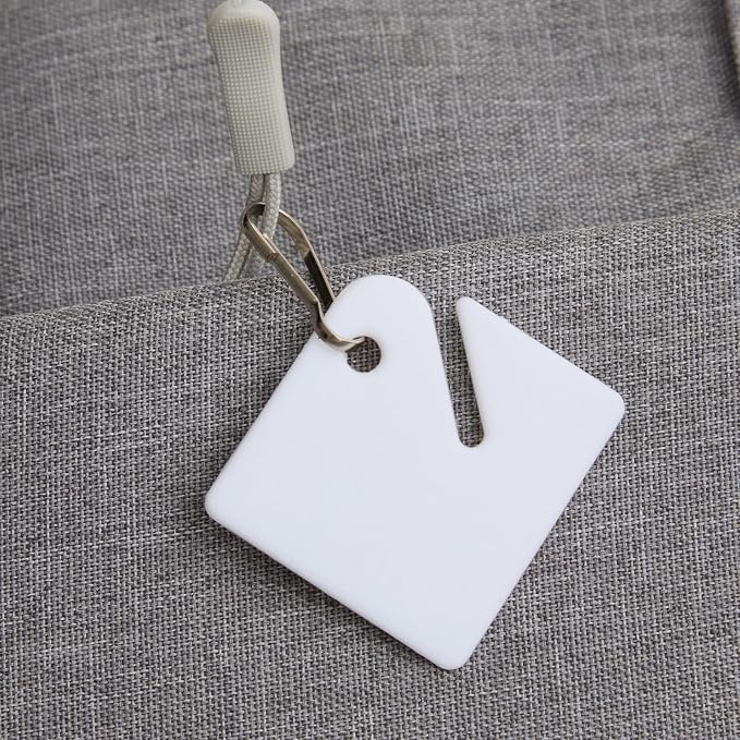 Writable Plastic Key Tags - 50 Pack Square Key Label Tags with Metal Rings 1.57×1.5 Inch Key Cabinet Organizer White Key Identification Tags for Office Home