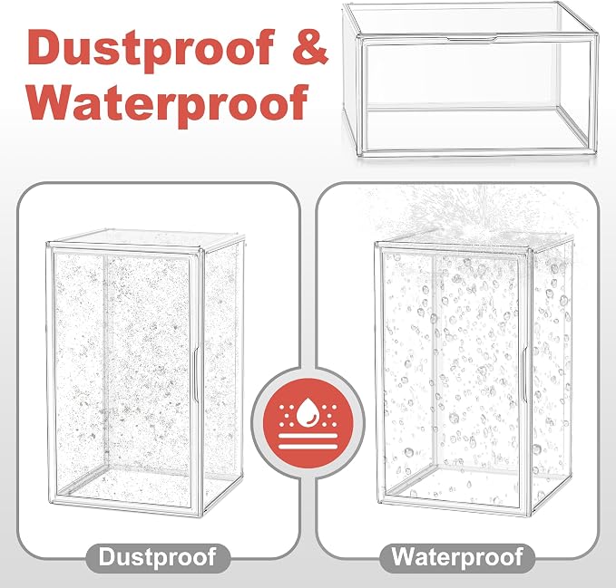 23.6'' Tall Boot & Shoe Boxes, Clear Dustproof Acrylic Display Case | 13.8'' x 12.2'' x 23.6'' tall display case for boots, upright handbags, dolls, figures and display storage,1 Pack