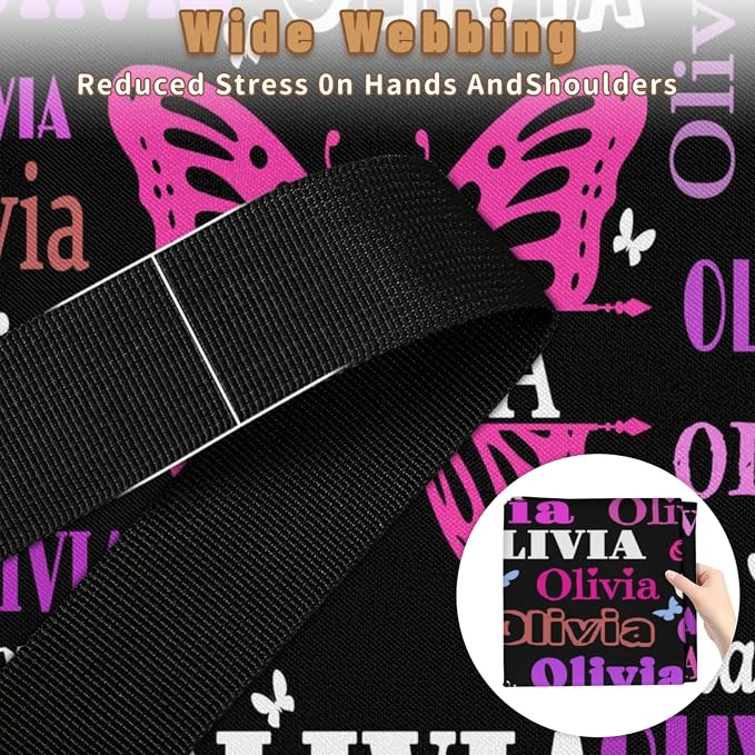 Personalized Extra Large Storage Basket with Lid, Comforters, Bedding Toys Black with Pink Purple Butterflies Storage Bin for Home, Collapsible Basket for Clothes, Moving, Car Trunk