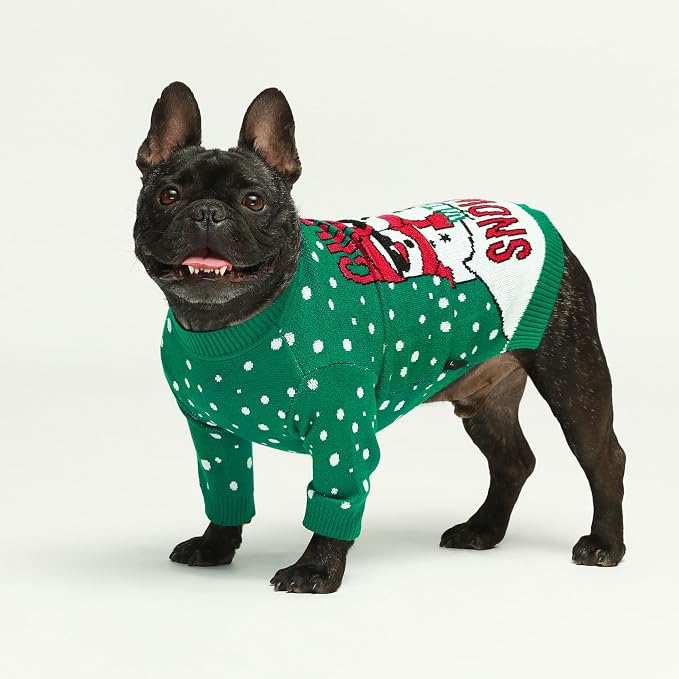 Fitwarm Chillin with My Snowmies Dog Ugly Christmas Sweater, Winter Dog Clothes for Small Dogs Girl Boy, Pet Holiday Sweatshirt, Xmas Snowman Outfit, Green, Red, White, XXL