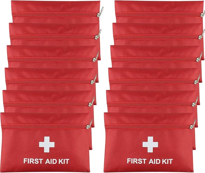 12 Pcs First Aid Kit Empty Bag (Bag Only) | Travel Empty First Aid Pouch for Emergency at Home, Office, Car, Outdoors, Camping