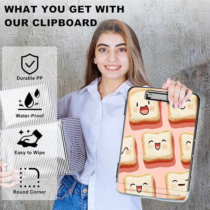 A4 Clipboard with Storage Pen Holder, Clipboards Organizer Nursing Clipboard Foldable File Folder Plastic Clipboard Folio Clip Board for Office Work Classroom Doctor, Pink Sandwich