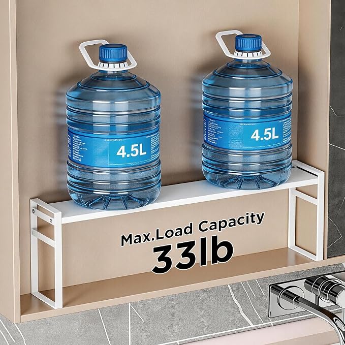 Expandable Medicine Cabinet Organizer, White | Heavy-Duty, Metal, Adjustable Shelf Trays, For Bathroom, Kitchen, Narrow Spaces, Space-Saving Storage Solution