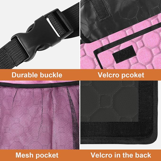 Car Trunk Organizer, Super Capacity Backseat Car Organizer for SUV/Truck/MPV(42"*18"), Hanging Car Storage Organizer with 8 Pocekts, Car Accessories for Women and Men- Pink