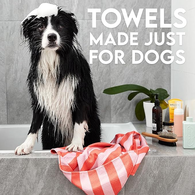 Dock & Bay Pet Towel - Super Absorbent & Quick Drying Dog Towels with Bag - 100% Recycled - Bark Blue, Medium (90x50cm, 35x19)