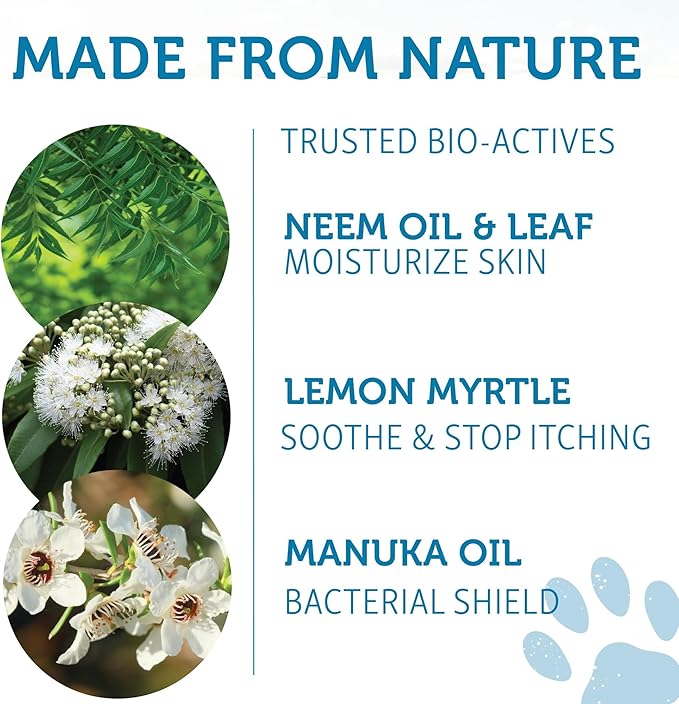 The Natural Dog Shampoo Bar Soap for Itchy Skin Relief - Twin Pack - Dog Soap for Sensitive Skin with Manuka and Neem Oil to Ease Allergies and Itching