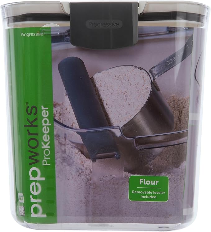 ProKeeper Flour Storage Container with Airtight Lid, 4-Quart Capacity | Includes Leveling Bar for Mess-Free Measuring, BPA-Free and Dishwasher Safe