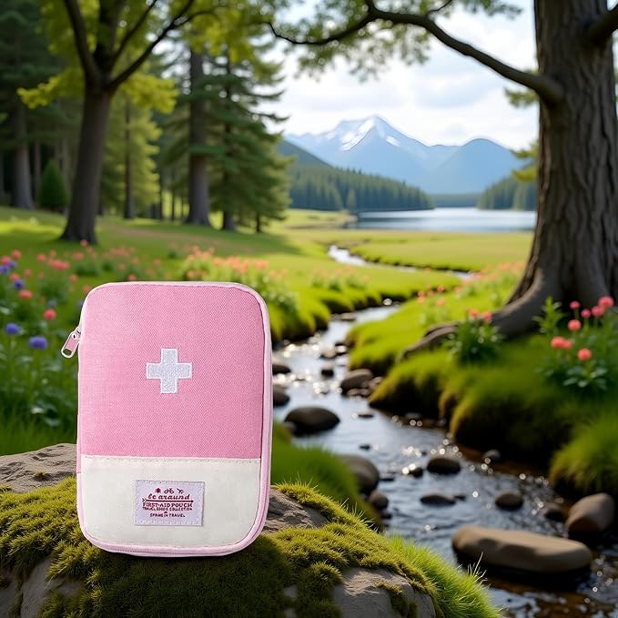 1Pc Pink - Small First Aid Bag Empty, Empty First Aid Pouch, Mini Portable Medical Bag for Outdoor Camping Hiking Traveling Emergency Bag First Aid Kits Sports and Outdoors（15 * 10.5cm