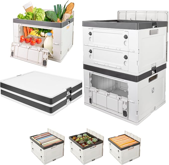 Wellmax Foldable Utility Cart & Rolling Crate – 132 lbs Capacity, Silent Wheels, Aluminum Handle + Bonus Collapsible Basket