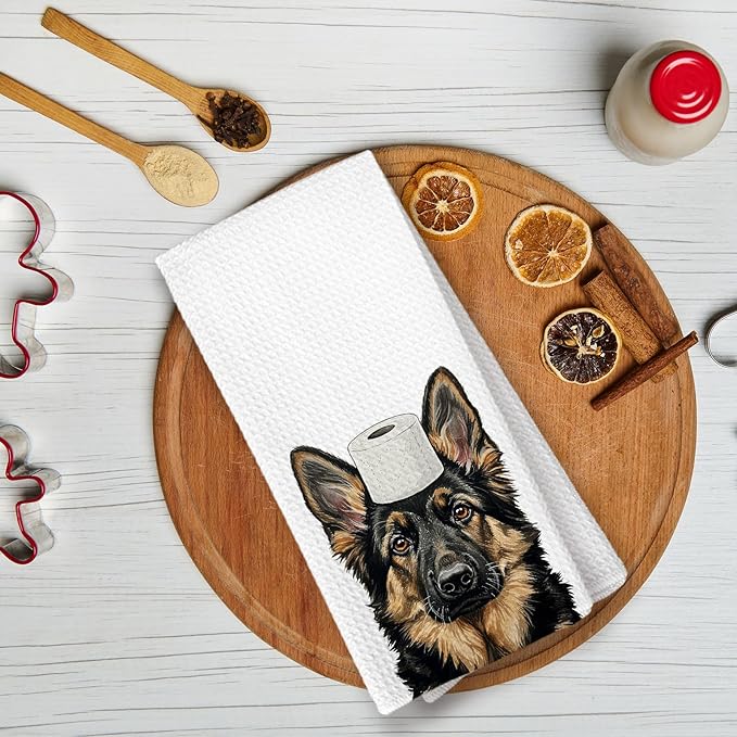 German Shepherd Bathroom Decor Gifts Hand Towels, German Shepherd Dog Bathroom Hand Towels Decorative Set of 3, Dog Gifts for Women Home & Kitchen
